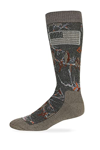 Realtree RT Men's Merino Wool Blend Boot Socks, 2 Pairs Mocha Camo LARGE2