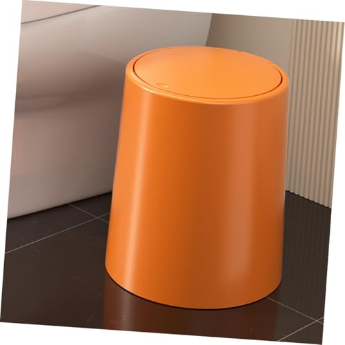 Caneca de basura rectangular naranja con tapa pulsante miniatura 5