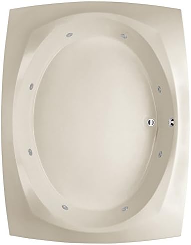 Hydro Systems LAR8264GWP-BIS-WOV.WHI Largo Gel Coat Tub with Whirlpool System (Drain Included), Biscuit/White