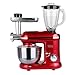 Robot patissier hachoir blender multifonction 1500W bol 5.5L DALLAS PRO Rouge acier