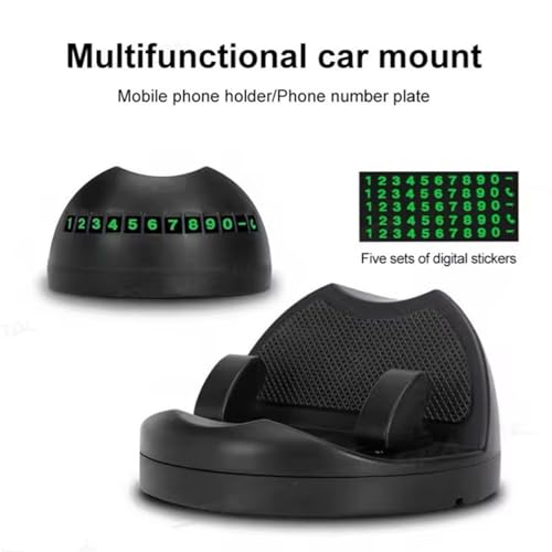 Image of EYUVAA Lebel Universal Phone Holder for Dashboard | 360 Rotatable Car Mobile Holder| Phone Mount for Car Dashboard | Adjustable Stand for Portrait & Landscape Viewing (Black) (Car Ph Holder (S-655))