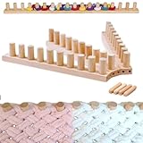 Générique Kit de Métier à Tricoter en Bois, Métier à Tricoter Épais de 120 Cm, Portable Cadre de Tissage Manuel, Aucune Aiguille Requise, Tricot De Fil pour Débutants