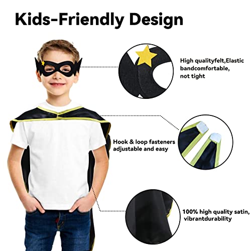 Kids Superhero-Capes And Masks Bulk For Boys Girls Child Christmas Costumes Super Hero Dress Up Party Favors-16 Pack (Black) #TOP6