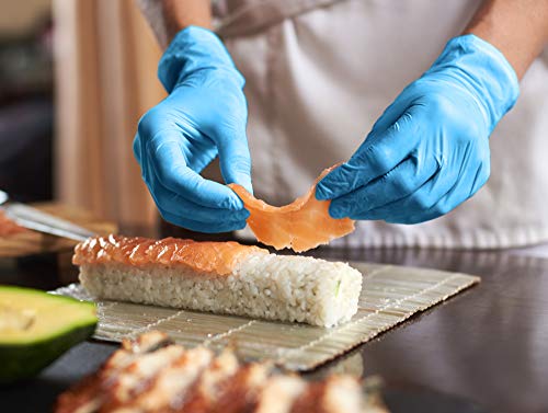 Care Plus Medical Nitrile Examination Gloves Blue Disposable Medium 100 Count #TOP4