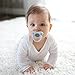 Dr. Brown's HappyPaci 100% Silicone Pacifier 0-6m, BPA Free, White, Blue, Light Blue, 3 Count (Pack of 1)