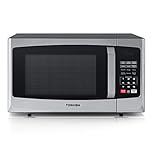 Toshiba 800w 23L Microwave Oven with Digital Display, Auto Defrost, One-Touch Express Cook, 6 Pre-Programmed Auto Cook Settings, and Easy Clean - Stainless Steel Door Handle Microwave - ML-EM23P(SS)