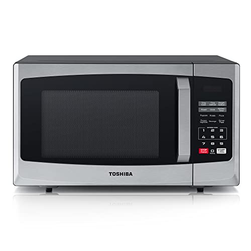 Toshiba 800w 23L Microwave Oven with Digital Display, Auto Defrost, One-Touch Express Cook, 6 Pre-Programmed Auto Cook Settings, and Easy Clean – Stainless Steel – ML-EM23P(SS)