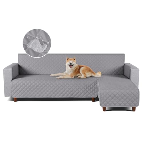 TAOCOCO 防水 カウチソファカバー フロアソファカバー コーナーソファカバー ソファーベッドカバー オットマンカバー コンパクト L字 肘付き 2人3人掛け 犬猫対策 毛髪不粘着 滑り止め 替えソファカバー 防塵 汚れ防止 傷防止 爪とぎ防止 おしゃれ ソファーカバー インテリア マルチカバー 四季適用 撥水加工 丸洗い可能 (ライトグレー色, 2+3人掛け)
