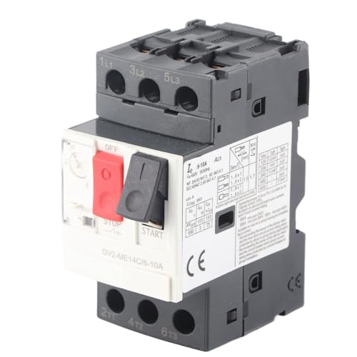 Motor Circuit Breaker Overload Short Circuit Protection 35mm Guide Rail Mounting Motor Protection Switch AC690V (GV2-ME14C 6-10A