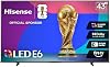 Hisense 43" E6 Cinema Series Hi-QLED 4K UHD Smart Fire TV (43E6QF) - Sensor de Luz IA, Dolby Vision · Atmos, Control por Voz con Alexa, Motion Rate 120, HDR 10+ Adaptive, Game Mode Plus 2
