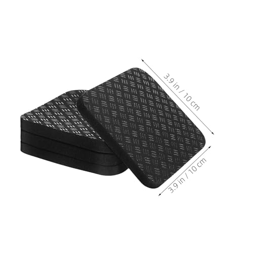 8 piezas de tapetes para caminadora 3.94x3.94x0.2 pulgadas Pu negro antideslizante miniatura 2