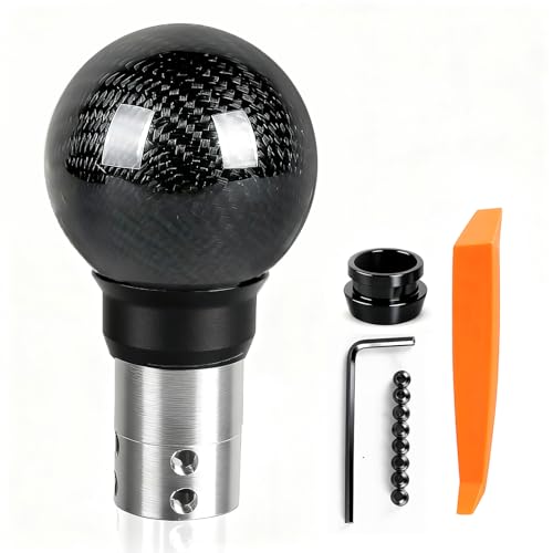 Universal Carbon Fiber Shift knob Weighted Round Ball Compatible with