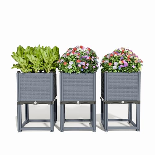 Growchum 48" Self Watering Raised Garden Bed, Modular Planter Box