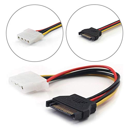 ANRANK SATA to IDE Power Cable 15 Pin SATA Female to Molex IDE 4 Pin Male Adapter Extension Hard Drive Power Supply Cable