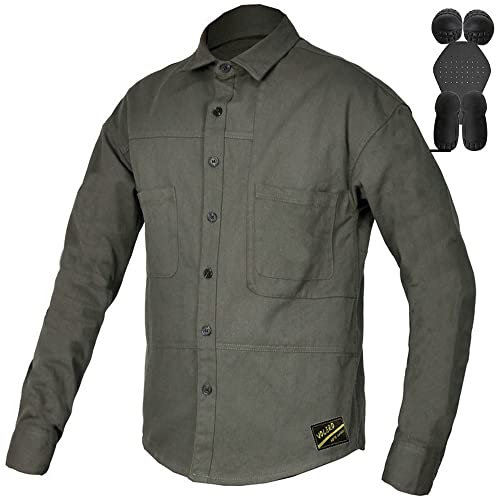 CBBI-WCCI Hombre Camisa de Motocicleta Chaqueta de Moto con CE Protector Apto para Scooter Montar Turismo (Verde, XL/180)