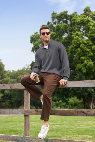 COOFANDY 1/4 Zip Pullover Men Mock Neck sweatshirt Business Casual Sweater — view 3