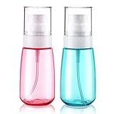 OMBRISA Small Spray Bottle 2 Pack, Fine Mist Travel Spray Bottle for Essential Oils, Refillable Travel Containers Plastic Hair Spray Bottle Sprayer for Perfume Skincare Makeup Lotion (2oz 60ml)