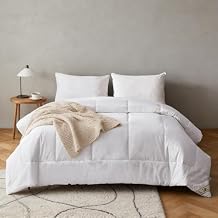 Simple&Opulence Down Alternative Comforter, King Size Duvet Insert with 100% Cotton Cover, Ultra-Soft Microfiber Quilted All Season Breathable Cooling Bed Comforter King, White