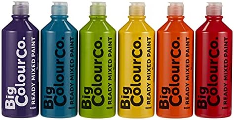 Big Colour Co Ready Mixed Paint Brights 6 x 600ml, Bright Colours