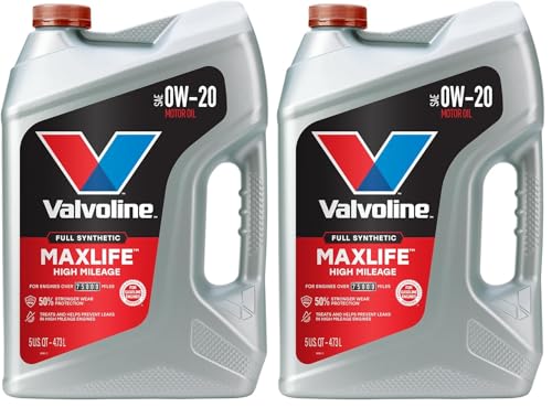 Image of Valvoline Full Synthetic High Mileage with MaxLife Technology SAE 0W-20 Motor Oil, (Model: 852399), 5 QT (Pack of 2)