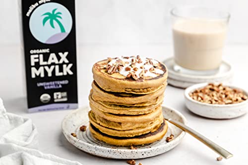 Malibu Mylk Unsweetened Vanilla Organic Flax Milk | 1800Mg Omega-3 Per Serving, Shelf-Stable, Dairy-Free, Plant Based Milk Alternative, Keto, Zero Sugar, Low Carb, Nut Free - 33.8Oz (6 Pack) #TOP3