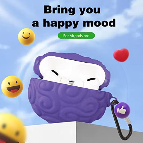 Oqplog For Airpod Pro 2019/Pro 2 Gen 2022 Case Cover For Airpods Pro Silicone Cases Air Pods Pro Cute Funny Cartoon 3D Kawaii Fun Soft Designer Trendy Cool For Girls Boys Teen Girly Purple Fruit #TOP2