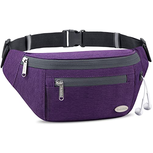 Entchin Fanny Pack for Women Men with 4-Zipper Pockets, premium fashion Waist Pack Crossbody Bum Bags for Hiking, Running, Travel, Cycling and Casual(Purple) Entchin Fanny Pack for Women Men with 4-Zipper Pockets, premium fashion Waist Pack Crossbody Bum Bags for Hiking, Running, Travel, Cycling and Casual(Purple)