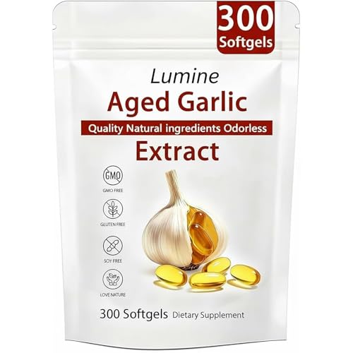 LUMINE Aged Garlic Extract Aged Garlic Extract 300 Count Odorless Organic Garlic Supplement