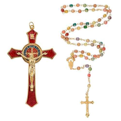 WANDIC 1 Piece 4.6in Crucifix Cross 1 Piece Cross Necklace