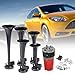 DriSentri 5pcs 125dB Black Trumpet Musical Dixie Car Duke of Hazzard with Compressor 12V Car Air Horn