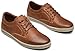 Jousen Men's Fashion Sneakers Leather Retro Casual Shoes for Men Breathable Dress Mens Sneakers (AMY5100A Redbrown 13)