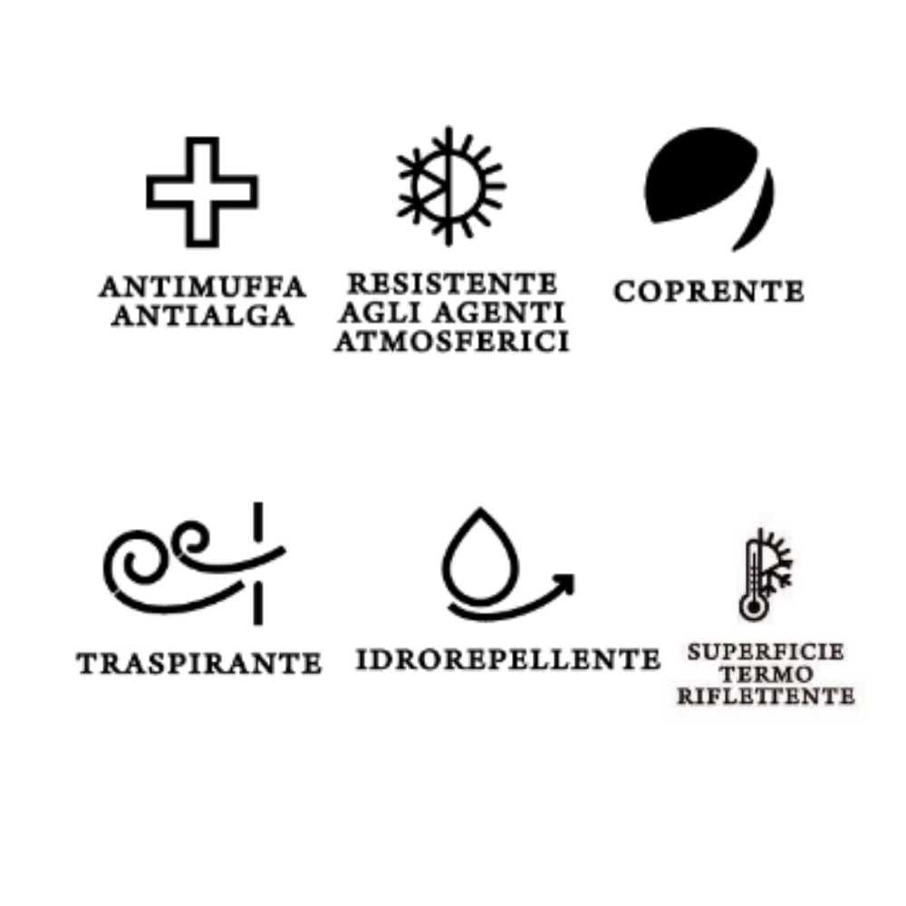 Nisida Membrana Elastica Impermeabilizzante Pedonabile Termoriflettente Antialga (Litri 4, Bianco)
