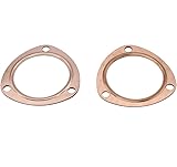 Certified Automotive Experts 3 Inch Copper Header Collector Gaskets Pair 3 Bolt Triangular Exhaust Collector Gasket Set Fits SBC BBC LS Swap Headers and All 3 Inch Collectors
