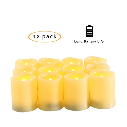 12 Pcs Premium Flameless Candles, Led Flameless Votives, Battery-Operated Votives, Long Battery Life, 120+ Hours Battery Life, Batteries Included #TOP2