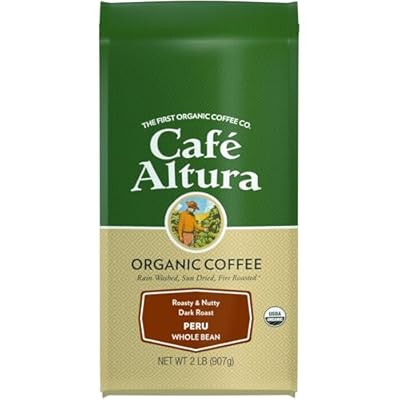 Cafe Altura Whole Bean Organic Coffee, Peruvian Dark Roast, 2 lb Bag