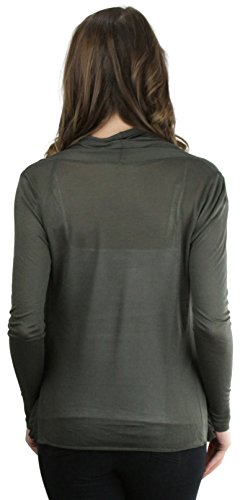 Image of ToBeInStyle Womens Open Front Long Sleeve Lightweight Asymmetrical Draped Cardigan with Side Pockets