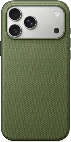 Image of QHOHQ Luxury Vintage TechWoven Back Cover for iPhone 17 Pro (6.3 Inch) | Premium Woven Texture Case with Shockproof Protection | Premium Slim Fit Case with Wireless Charging Support (Green)