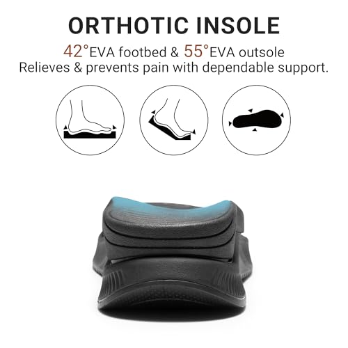 DREAM PAIRS DREAM PAIRS Women's Walking Sandals Arch Support Orthopedic Recovery Hiking Sandals Thick Athletic Cushion Adjustable Strap for Plantar Fasciitis,Size 9,All Black,DWUMST2509