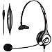 Produktbild PC Headset mit Mikrofon, 3.5mm Klinke Headset Handy, PC Kopfhörer für Computer Laptop Smartphone iPhone Samsung, Business Call Center Homeoffice Skype Webinar, Klare Chat, Super Leicht, Ultra Komfort
