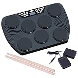 58GXCAAMOT Electronic Drum Compact Size USB Foldable Silicon Drums Set Digital Kit 7-in-1 Portable (Color : As Shown, Size : One Size)