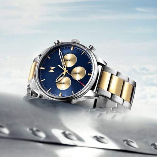 Image of MVMT Men's Airhawk - Pilot Watch - Military Analog Wristwatch - Aviator - Minimalist Water-Resistant 5 ATM /50 Meters Timepiece - Interchangeable Watch Bands - 42mm