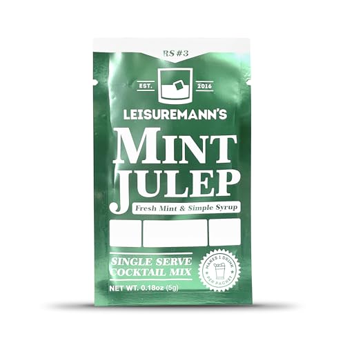 Leisuremann's Mint Julep Single Serve Cocktail Mixer - Cocktail or Mocktail Powders Designed to Make Happy Hour Easier - All Natural - Low Sugar - Travel Ready (10 Pack)