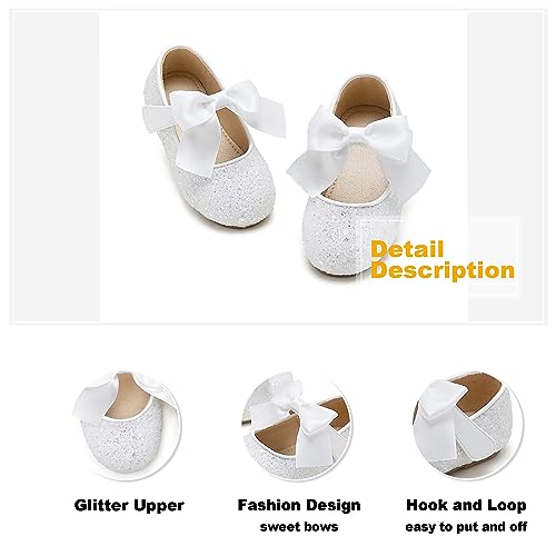 Otter MOMO Toddler/Little Girls Mary Jane Ballerina Flats Size 13 Shoes Slip-on School Party White Dress Shoes by Otter MOMO - Image 6
