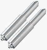 TuoxinEM 2 Pieces Universal Plastic Spring Loaded Toilet Paper Holder Roller Replacement, Tapered Ends, Chrome (Silver)