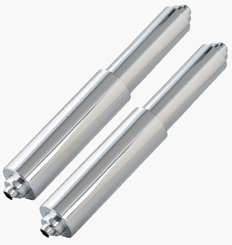 TuoxinEM 2 Pieces Universal Plastic Spring Loaded Toilet Paper Holder Roller Replacement, Tapered Ends, Chrome (Silver)
