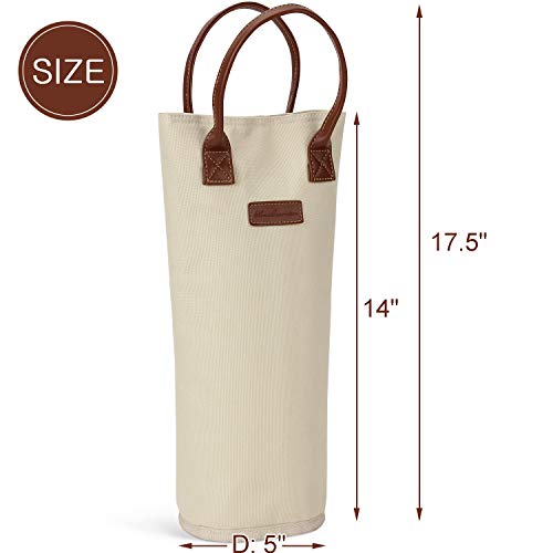 image for ZORMY Single Bottle Insulated Wine Tote, 1 Bottle Wine Carrier Bag Pad