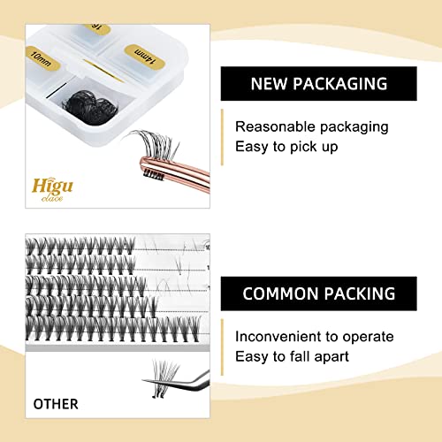 Lash Clusters Diy Eyelash Extensions 100 Pcs Cluster Eyelash Extensions 10/12/14/16Mm Cluster Lashes Thin Stem Lash Clusters Eyelash Clusters Reusable Makeup For Self-Application (Hhx04 Mix10-16Mm) #TOP2