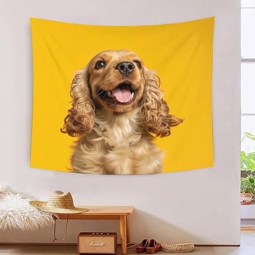 Tapisserie murale 3D Golden Retriever pour cacher un mur abîmé facilement