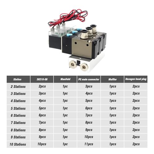 Bloc d'électrovanne 3V210-08-NO idéal pour automatiser les lignes de tri en atelier AC 220V - 4