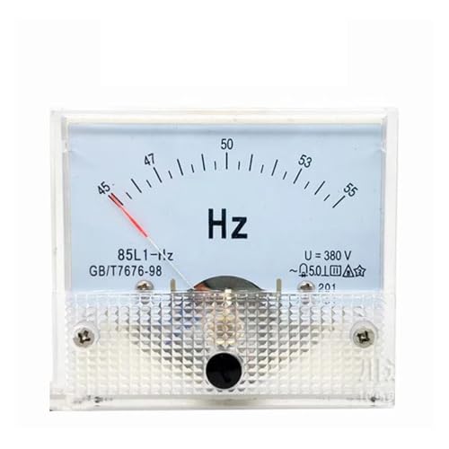 Medidor de frecuencia de panel analógico 85L1-HZ con puntero cuadrado, CA 100/220 V/380 V, indicador de hercios, 45-55 Hz, 65 x 65 mm(110V)